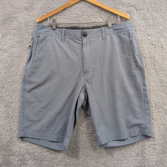 7 Diamonds Shorts Men's 36 Intertidal Performance Golf Tech Blue Gray 10" Inseam - Picture 1 of 13